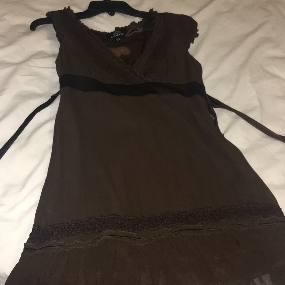 Bebe baby doll brown dress